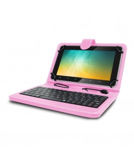 Universal Mini Keyboard Case & Stand For 8 Inch Tablets - Pink