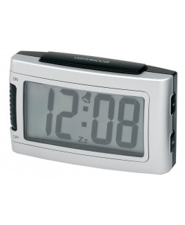 Impecca Battery Alarm Clock with Snooze, Silver