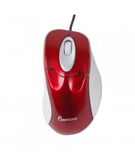 Illuminated USB Optical Wheel Mouse, Red with Gray Trim