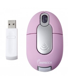 Wireless Optical Mouse Pink with Silver Trim