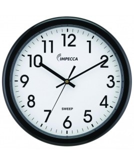 Impecca 12" Quiet Movement Wall Clock, Black