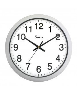 Impecca 14" Sweep Movement Wall Clock, Silver