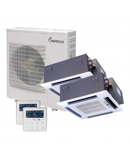 Flex Series Two Ceiling Cassette Indoor Ductless Split Units, and 39,000 BTU Outdoor Unit with Inverter Technology