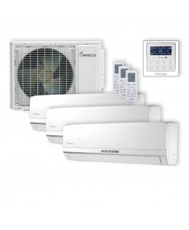 Flex Series 3 9,000BTU Wall-Mounted Indoor Ductless Split Units, and 29,000 BTU Outdoor Unit with Inverter Technology