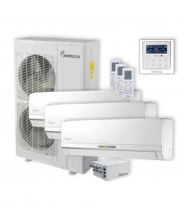 Flex Series 3 Wall-Mounted Indoor Ductless Split Units, and 52,900 BTU Outdoor Unit with Inverter Technology