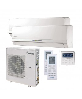 Flex Series Two Wall-Mounted Indoor Ductless Split Units, and 39,000 BTU Outdoor Unit with Inverter Technology