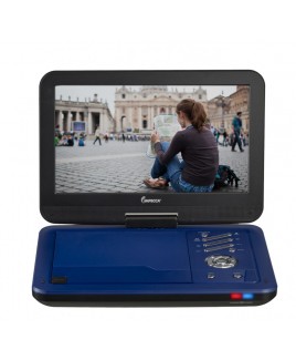 Impecca 10.1" Portable DVD Player with Swivel Screen, Burnished Cobalt (Blue)