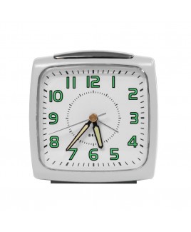 Impecca Bell Alarm Clock, Metallic White