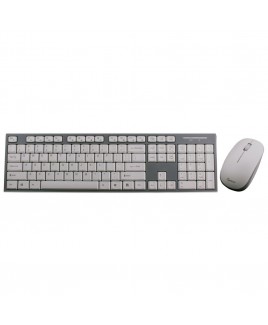 Wireless Multimedia Keyboard and Mouse Combo, White