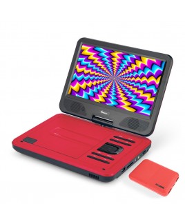 10.1-inch 270° Swivel Screen Portable DVD Player - Red