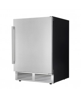 5.1 Cu. Ft. Built-In, Under Counter, Fan Forced Refrigerator, Solid Stainless Steel with Handle