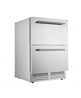 5.1 Cu. Ft. Dual-Drawer, Outdoor, Built-In, Under Counter, Fan Forced, Convertible Refrigerator & Freezer,  Solid Stainless Steel