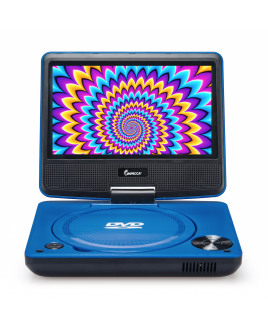 Impecca 7" 270° Swivel Screen Portable DVD Player, Blue