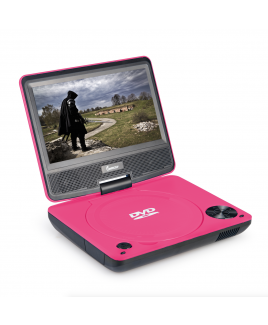 Impecca 7" 270° Swivel Screen Portable DVD Player, Pink